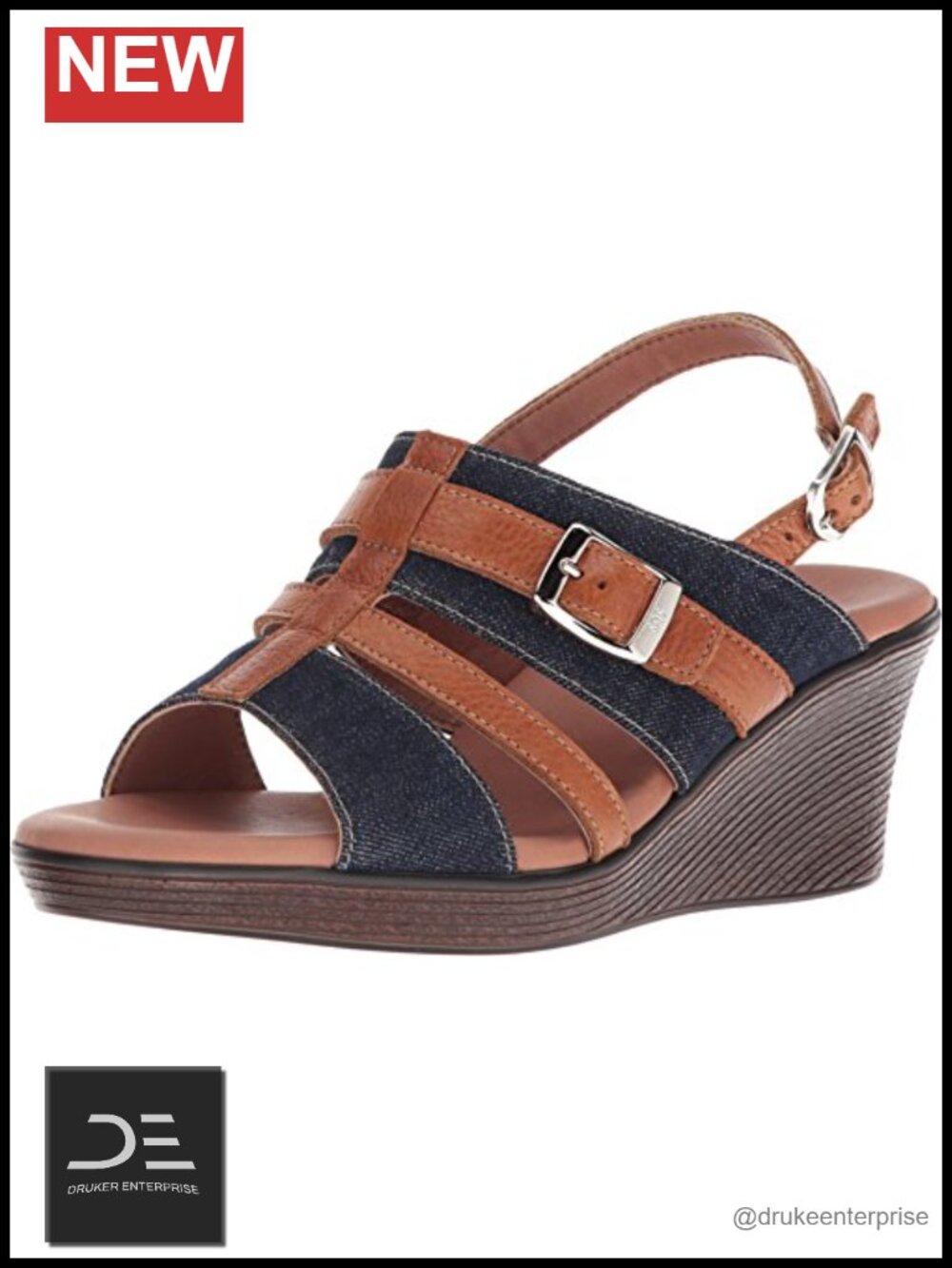 SAS Layla Wedge Sandals with Slingback Ankle Strap, Adjustable Buckle,